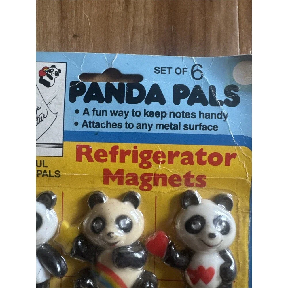 Set Of 6 Panda Pals Refrigerator Magnets New Design Sealed